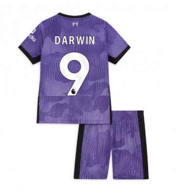 Liverpool Darwin Nunez #9 Tercera Equipación Niños 2023-24 Manga Corta (+ Pantalones cortos)